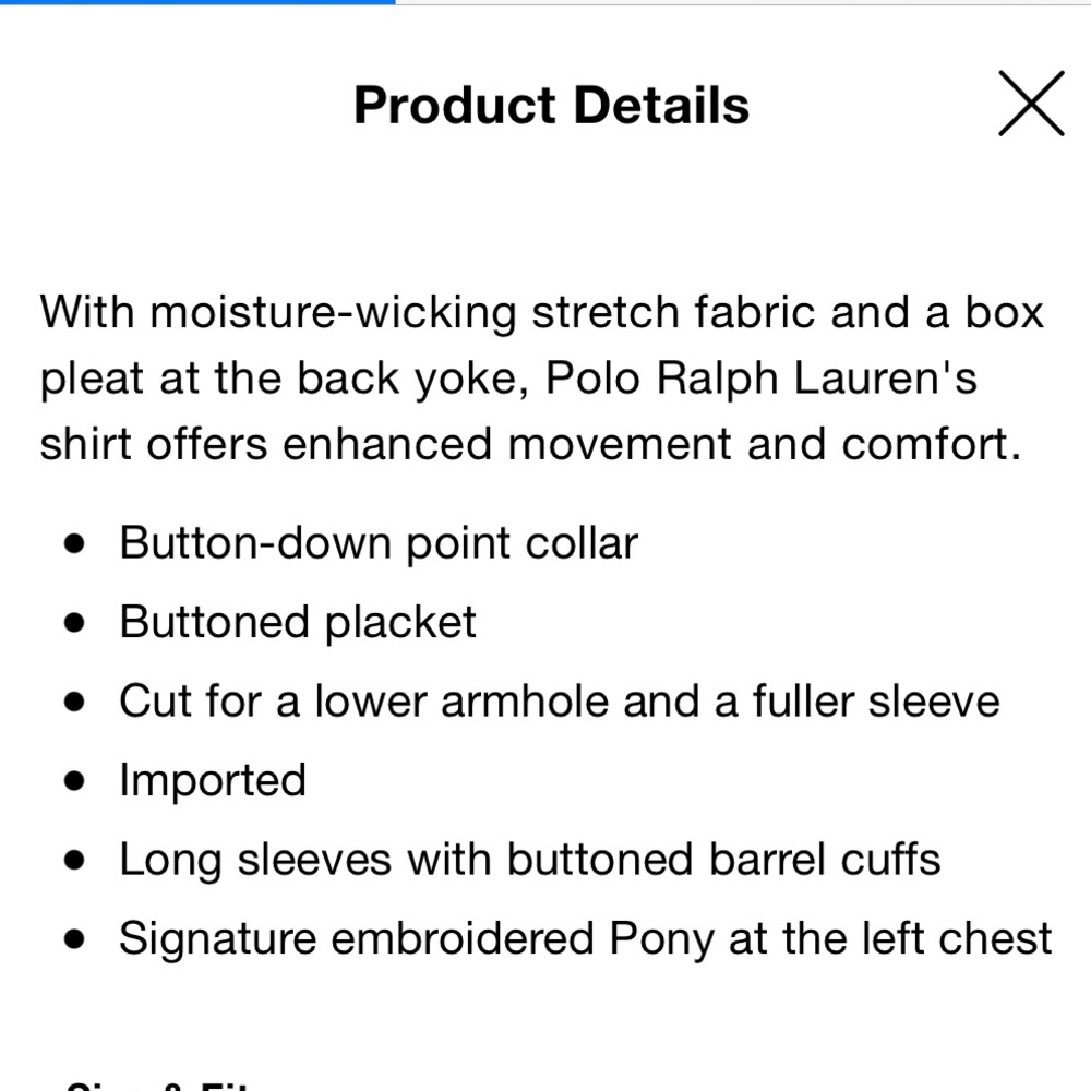 Polo Ralph Lauren Performance Stretch Button Down - Picture 8 of 8